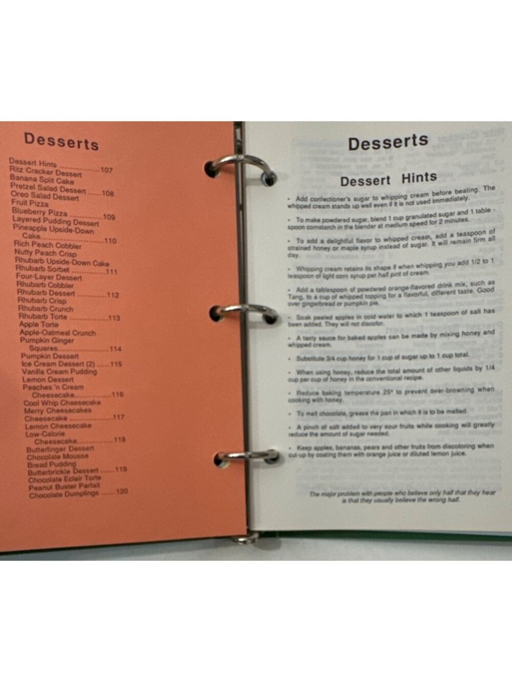 Immanuel Lutheran Church Cookbook 1987 Vtg Recipe Collection Ring Bound Canning - Picture 5 of 16